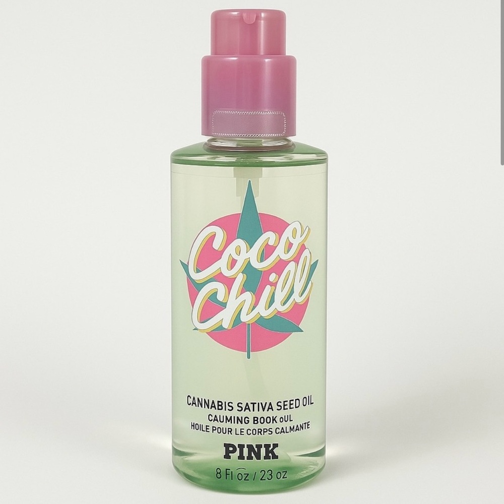 PINK Victoria's Secret Coco Chill Body Oil - Green and Pink